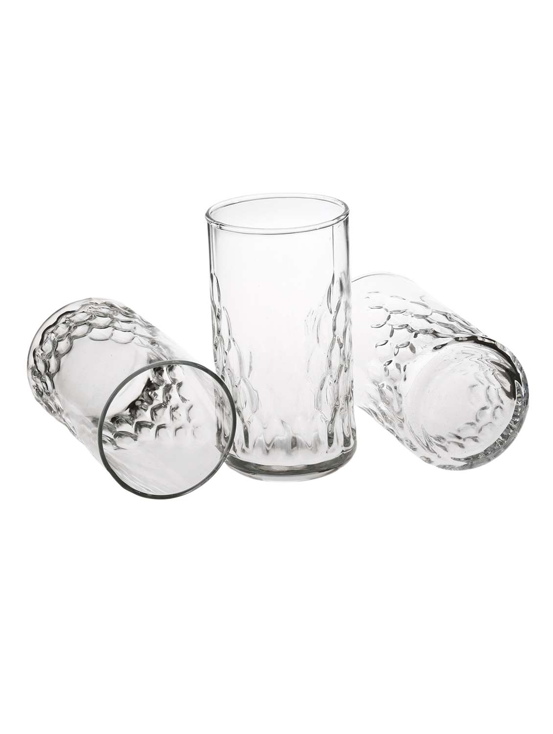 somil new stylish & designer baverage tumbler multipurpose clear glass (set of 6)-gl25