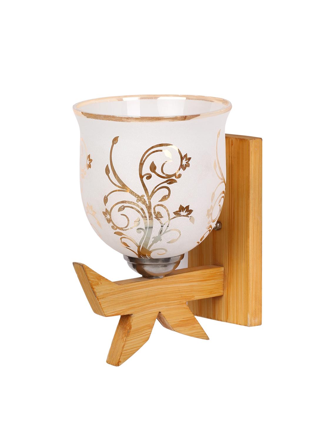 somil vintage glass wall lamp (hand decorative with golden design) set of 2- a26 - 14184933 - Standard Image - 2