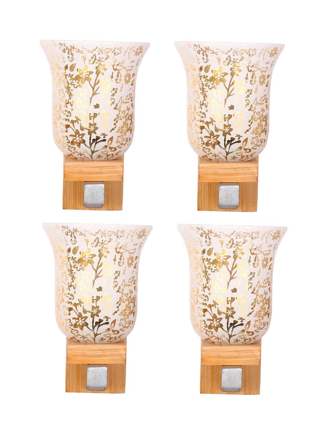 somil vintage glass wall lamp (hand decorative with golden design) set of 4 a36 - 14184943 - Standard Image - 2