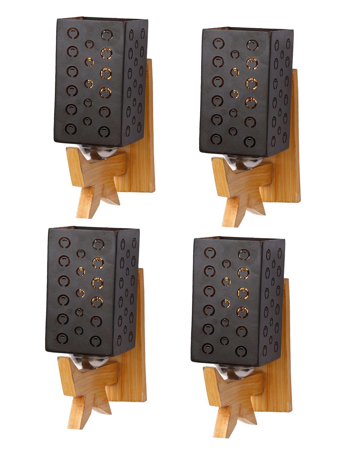 somil designer wooden wall lamp (set of 4)- aa72 - 14184997 -  Standard Image - 2