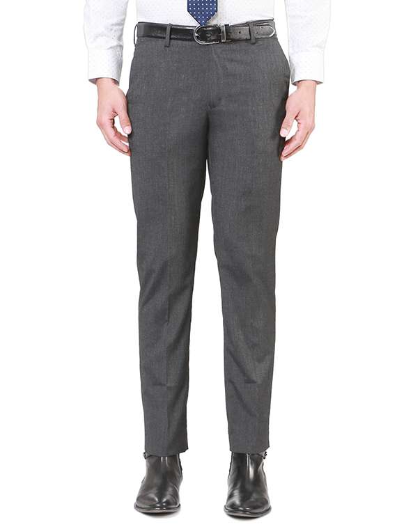 grey polyester blend formal trouser
