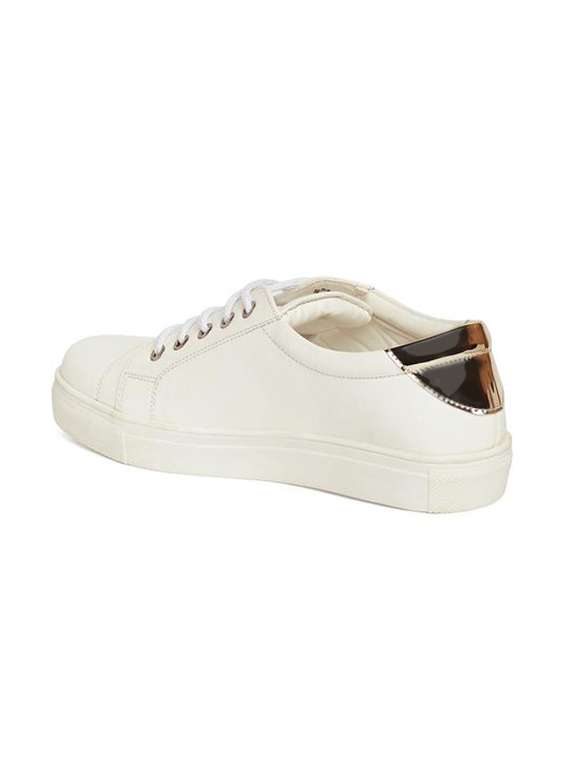 white faux leather laceup sneakers - 14189805 -  Standard Image - 2