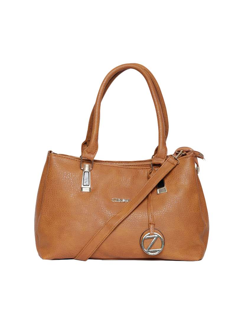 tan leatherette  regular handbag