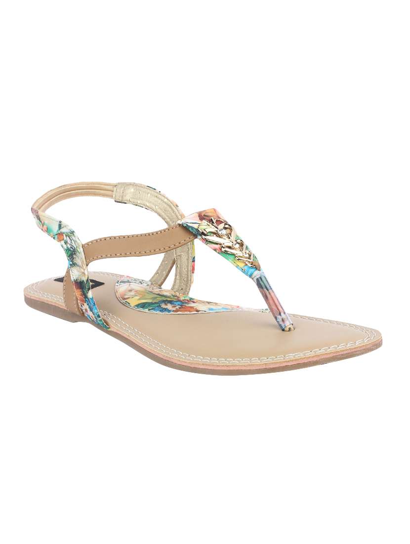 multi colored faux leather back strap sandals