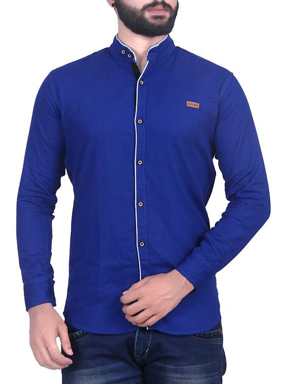 blue cotton casual shirt