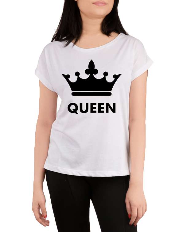 white printed regular tee