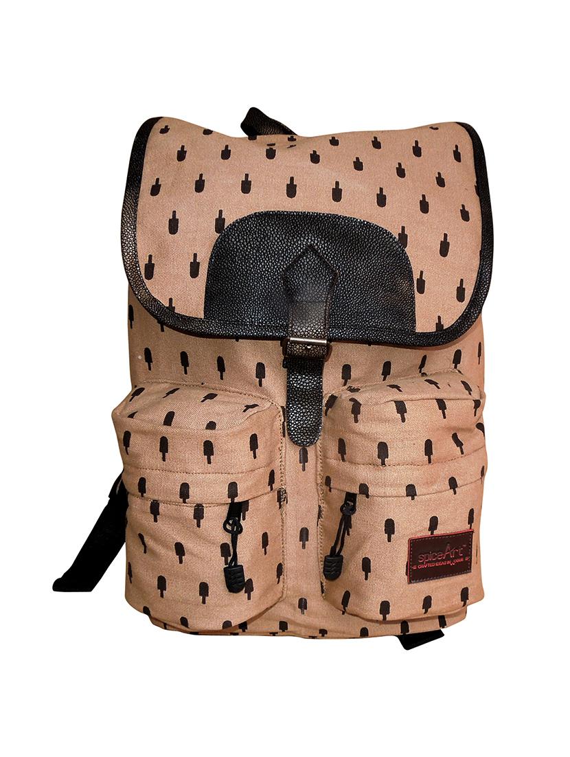 brown canvas fashion backpack - 14208809 - Zoom Image - 0