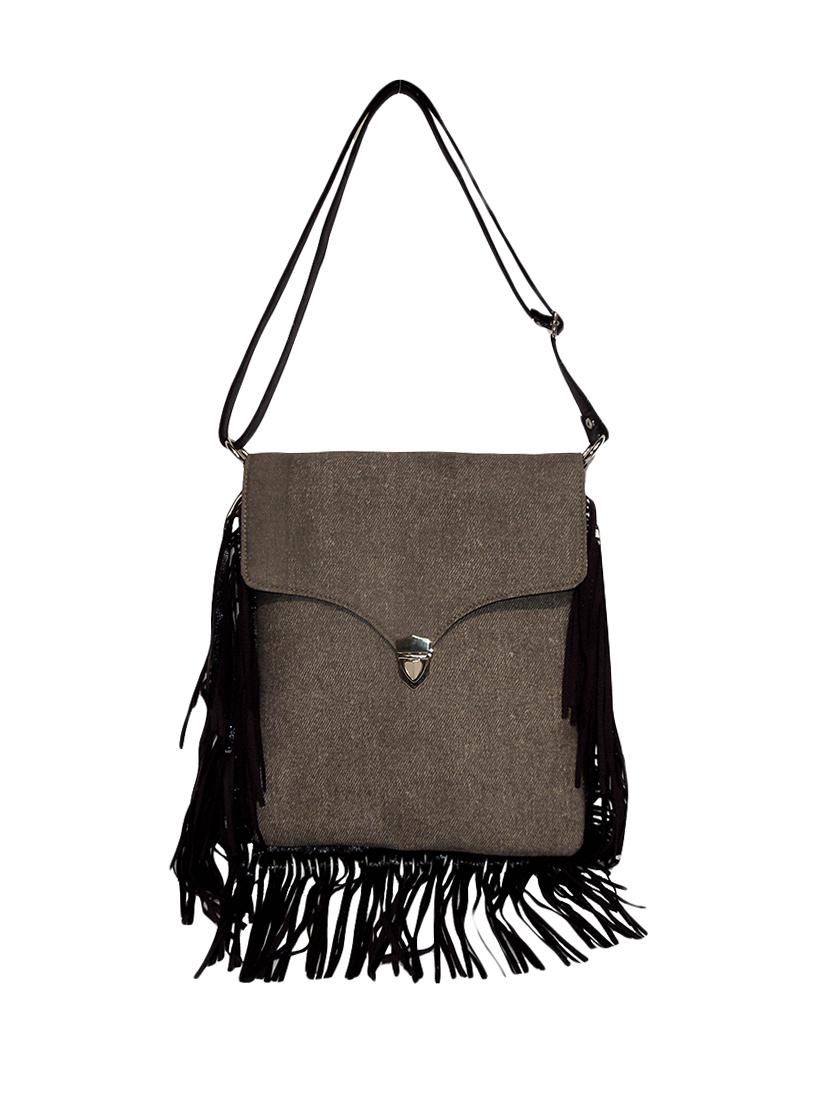grey cotton sling bag - 14208839 - Zoom Image - 0