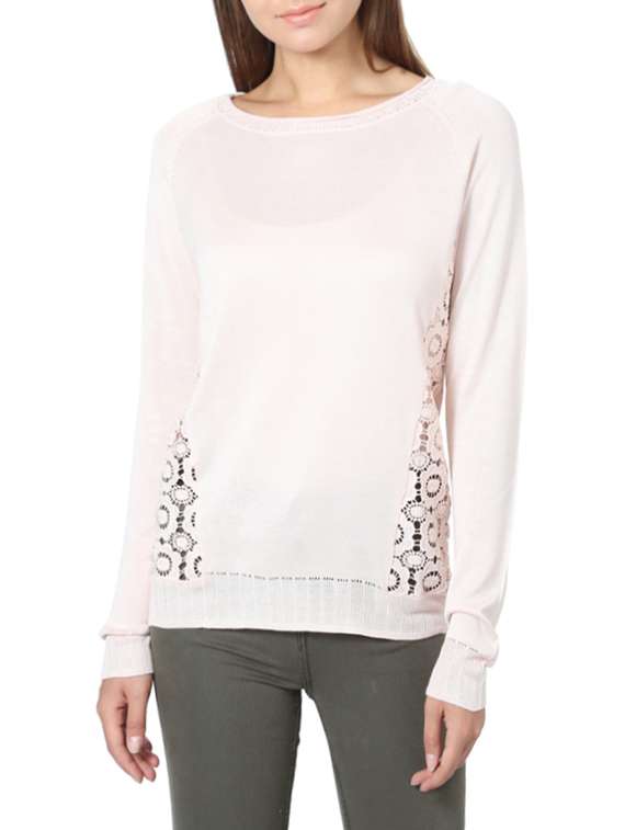 pink knitted viscose pullover
