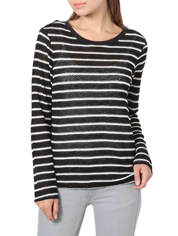 black poly viscose pullover