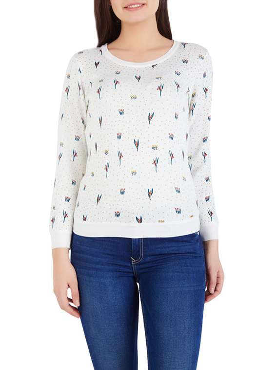 white knit cotton pullover