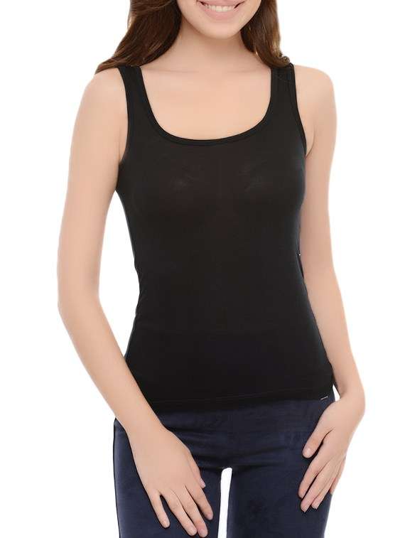 black cotton tank tee