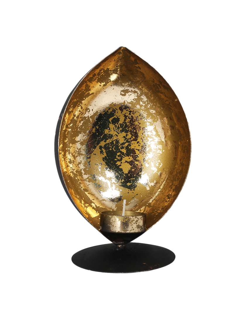 diya shape golden color tea light candle holder
