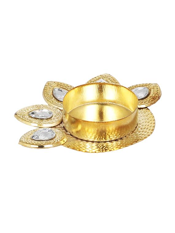 golden with white stone tea light candle holder - 14215303 - Standard Image - 2
