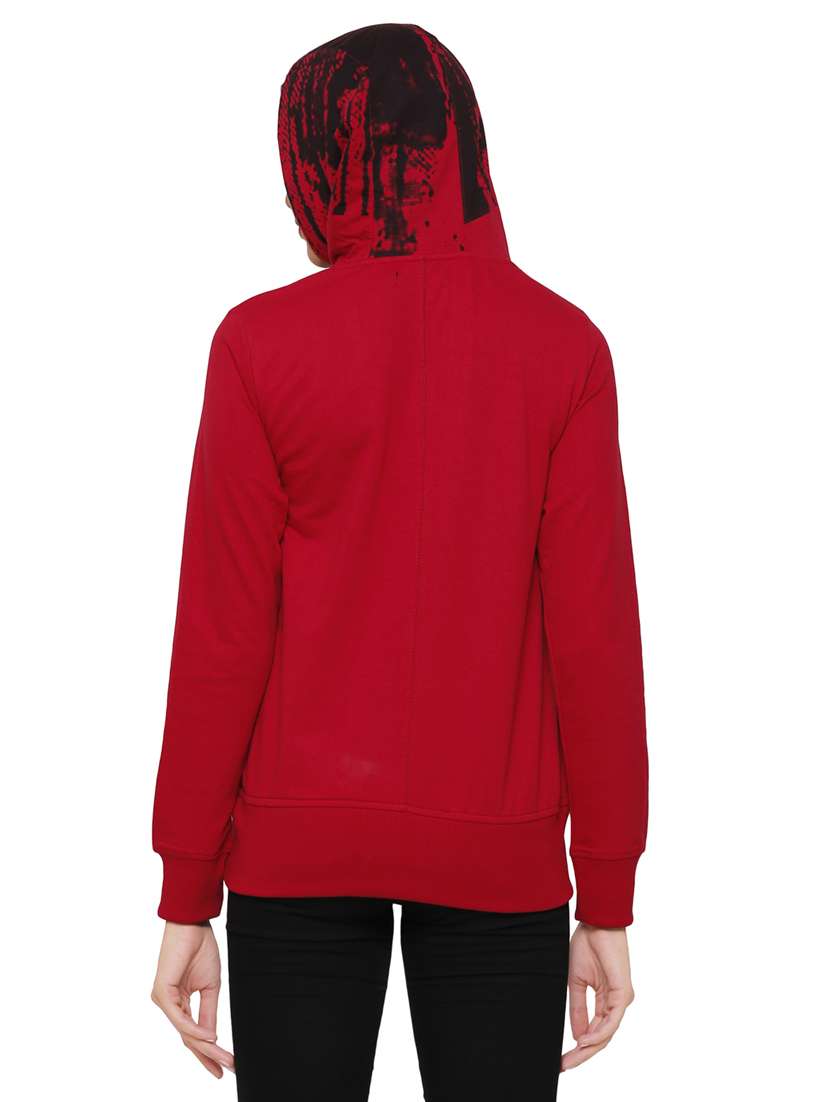 red cotton hooded sweatshirt - 14221206 - Standard Image - 2