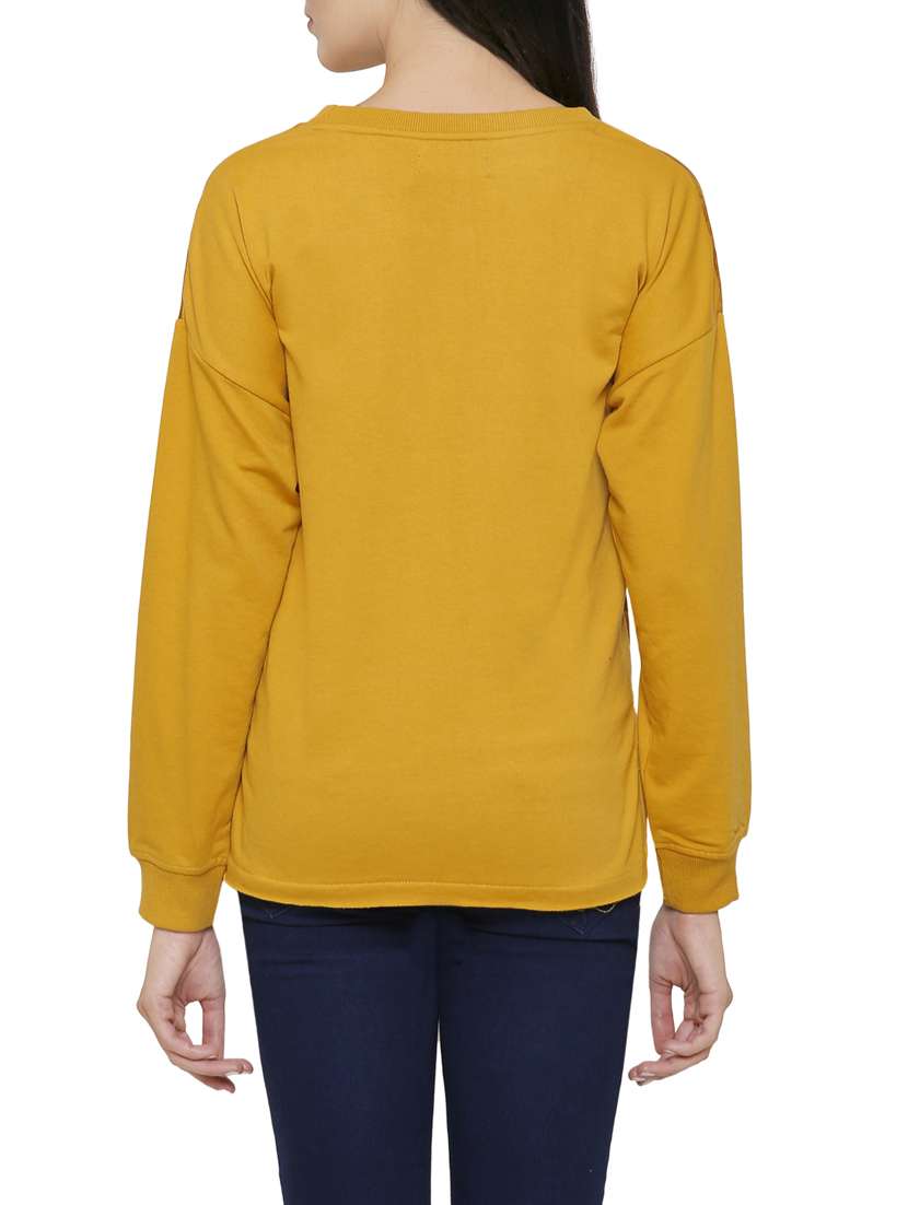 yellow cotton high low sweatshirt - 14221216 - Standard Image - 2