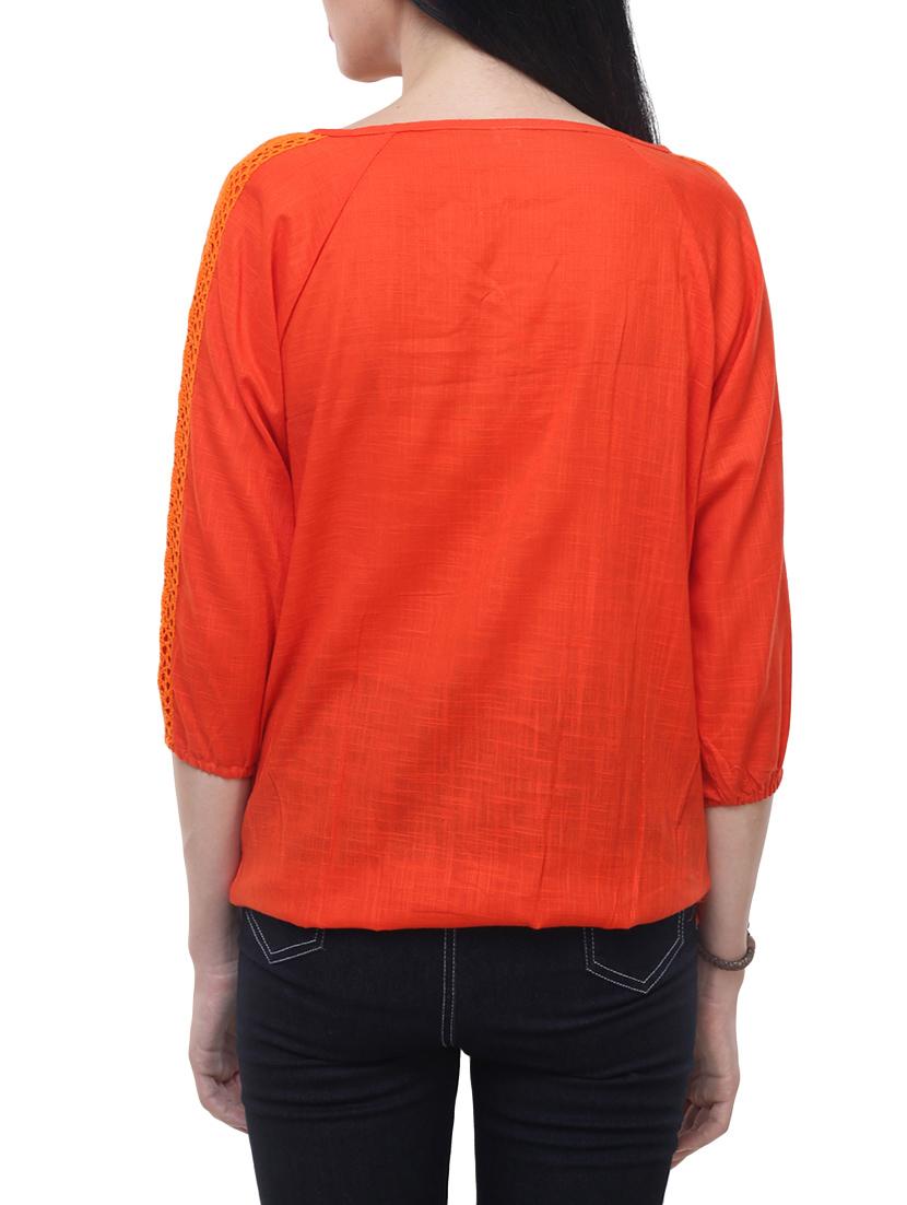 orange cotton blouson top - 14228985 - Standard Image - 2