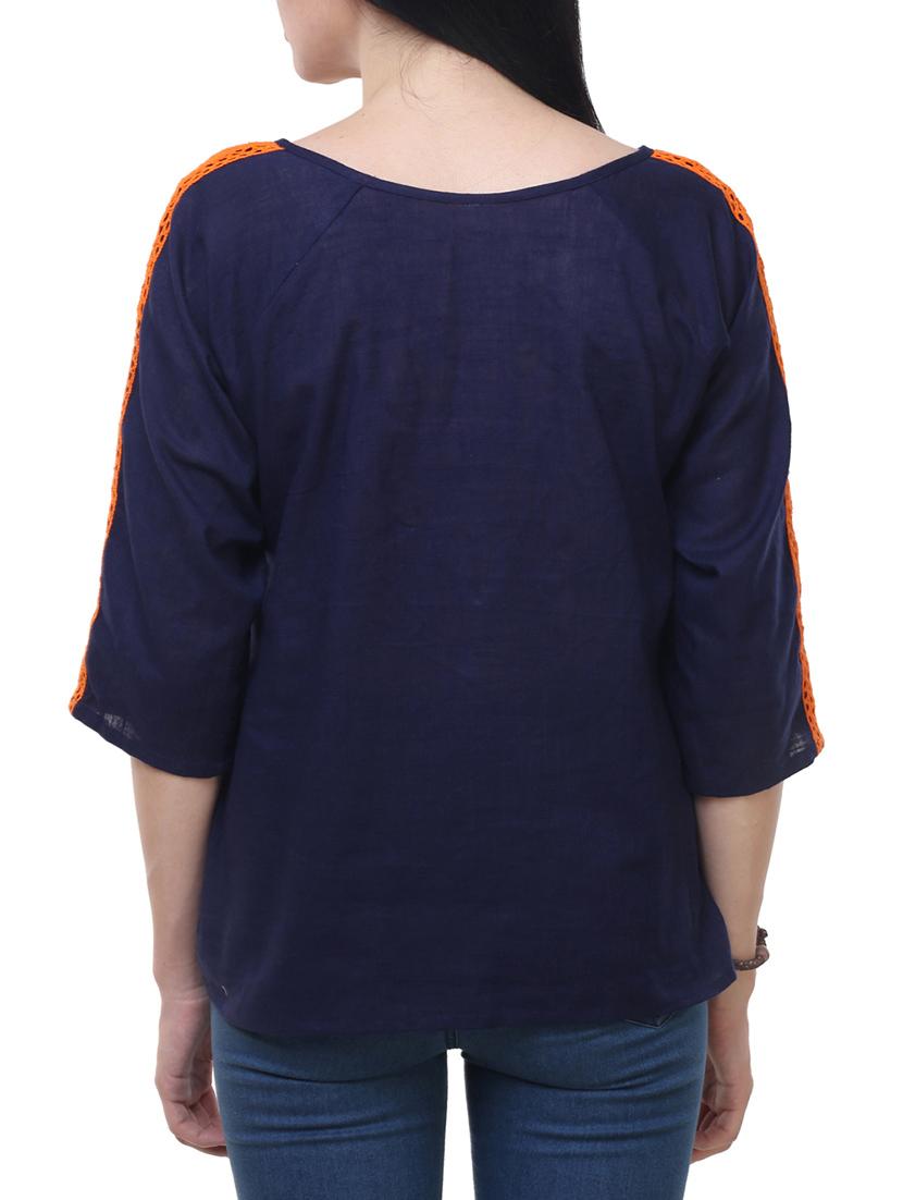navy blue cotton top - 14228989 - Standard Image - 2