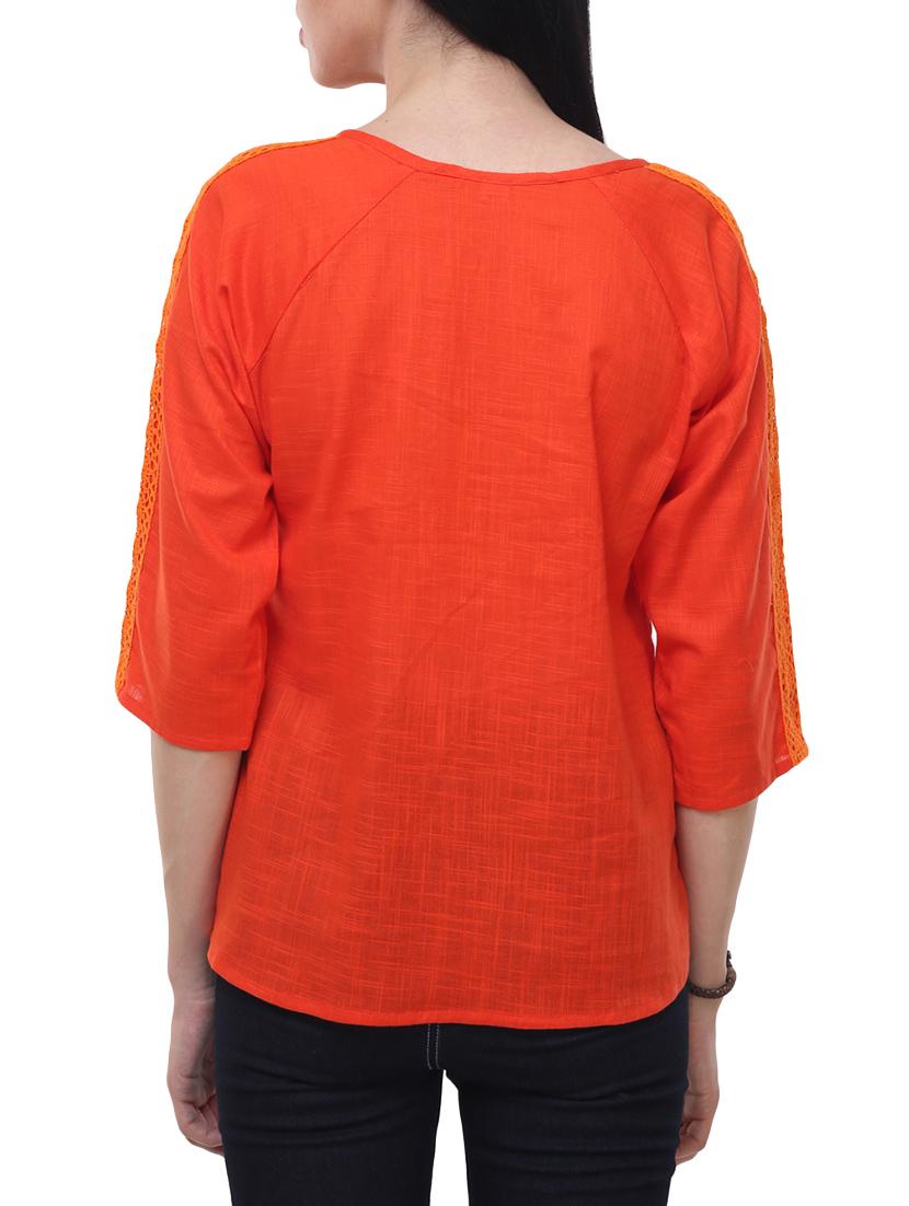 orange cotton casual top - 14228991 - Standard Image - 2