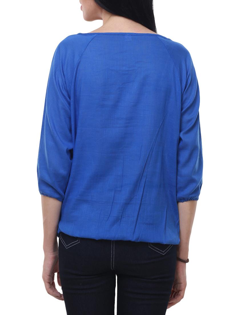 blue cotton blouson top - 14228995 - Standard Image - 2