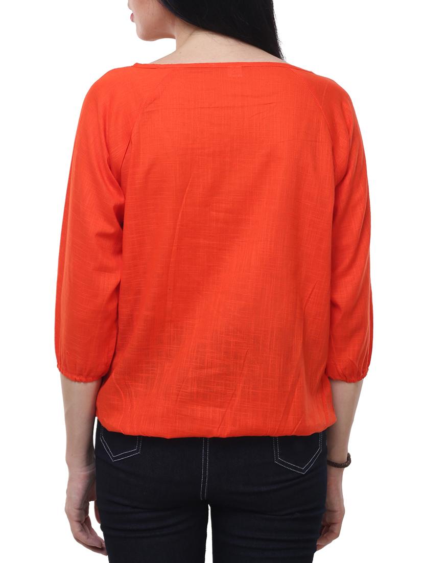 orange cotton blouson top - 14228996 - Standard Image - 2
