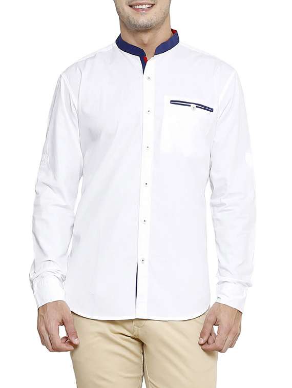 mens solid casual shirt - 14229089 - Zoom Image - 0