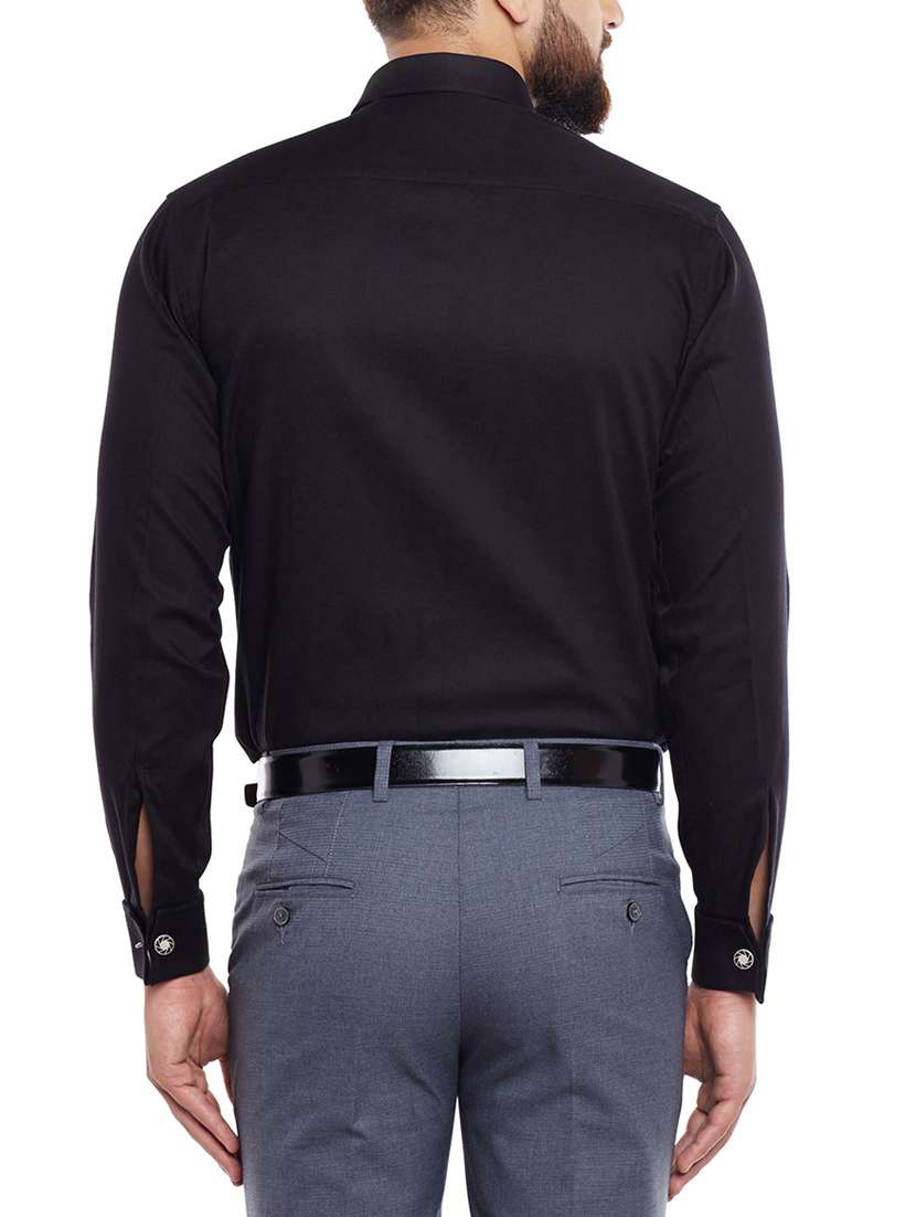 black cotton formal shirt - 14232278 -  Standard Image - 2
