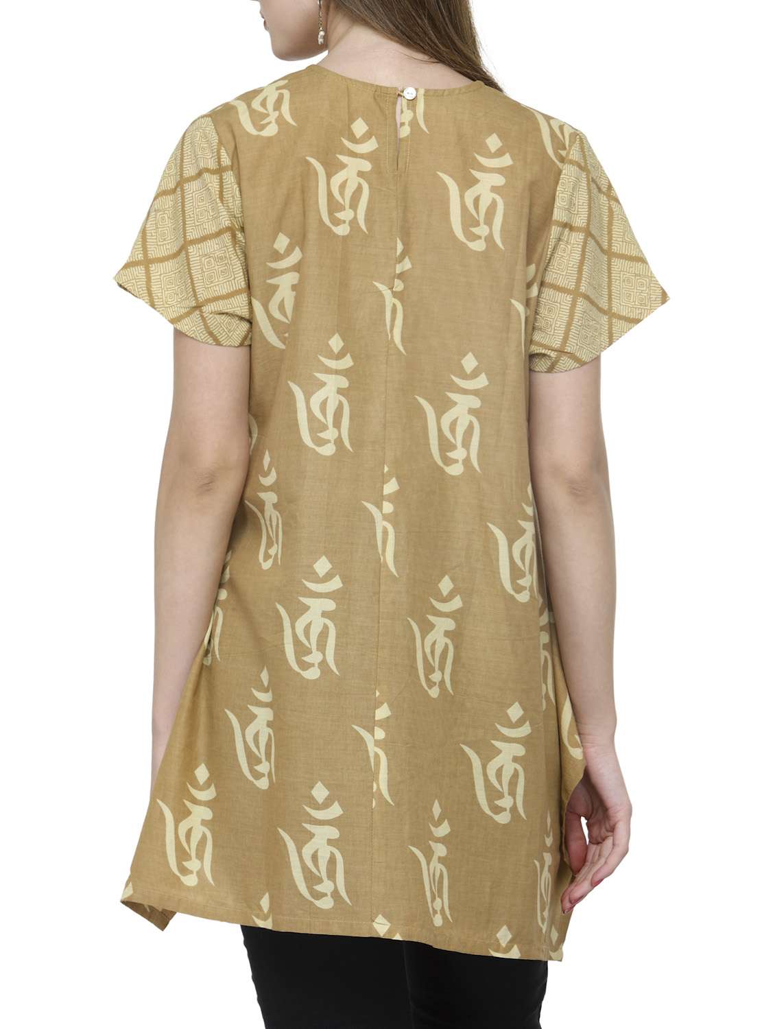 light brown printed cotton tunic - 14232658 -  Standard Image - 2