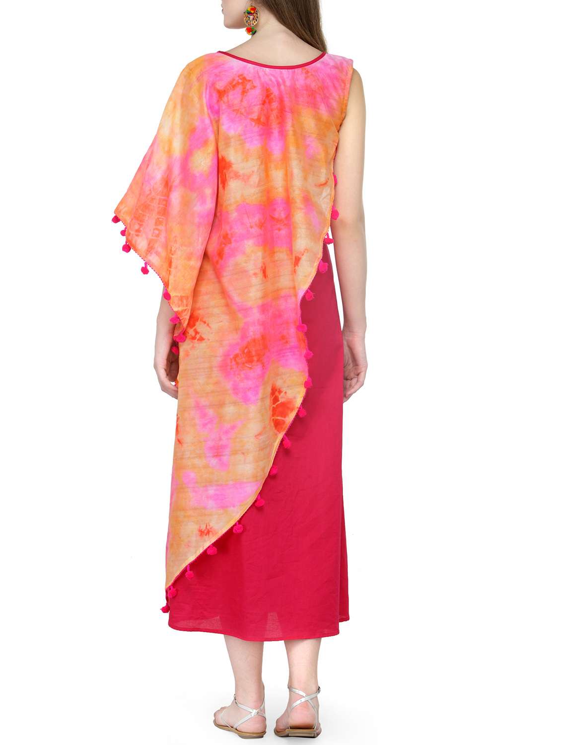 pink silk a-line kurta - 14232709 - Standard Image - 2