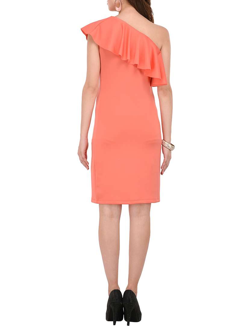 women's ruffle solid dress - 14233473 -  Standard Image - 2