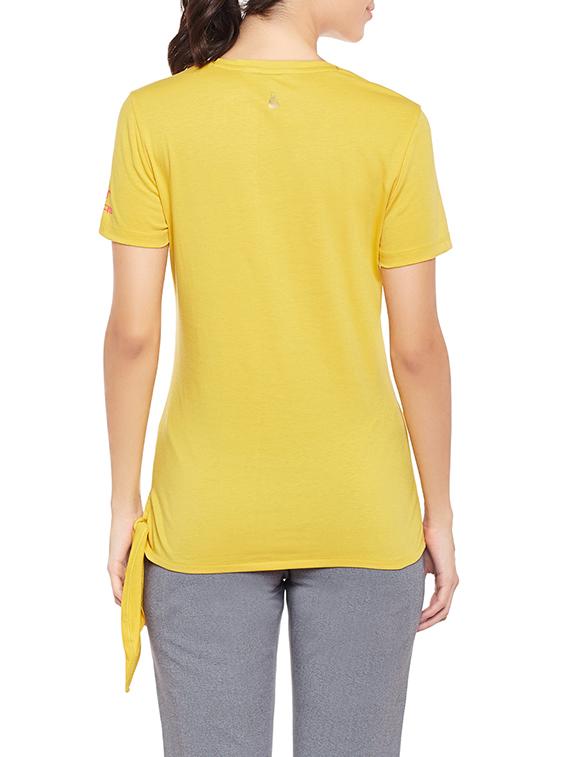 yellow cotton blend casual tee - 14235001 - Standard Image - 2