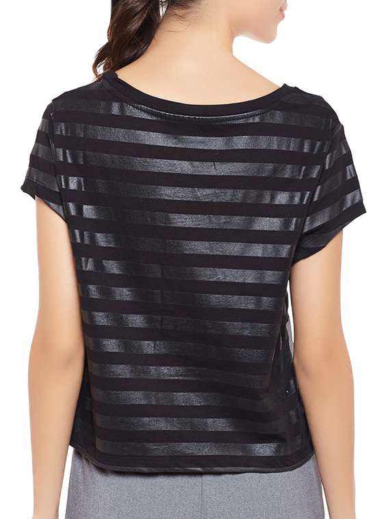 black cotton blend top - 14235016 -  Standard Image - 2