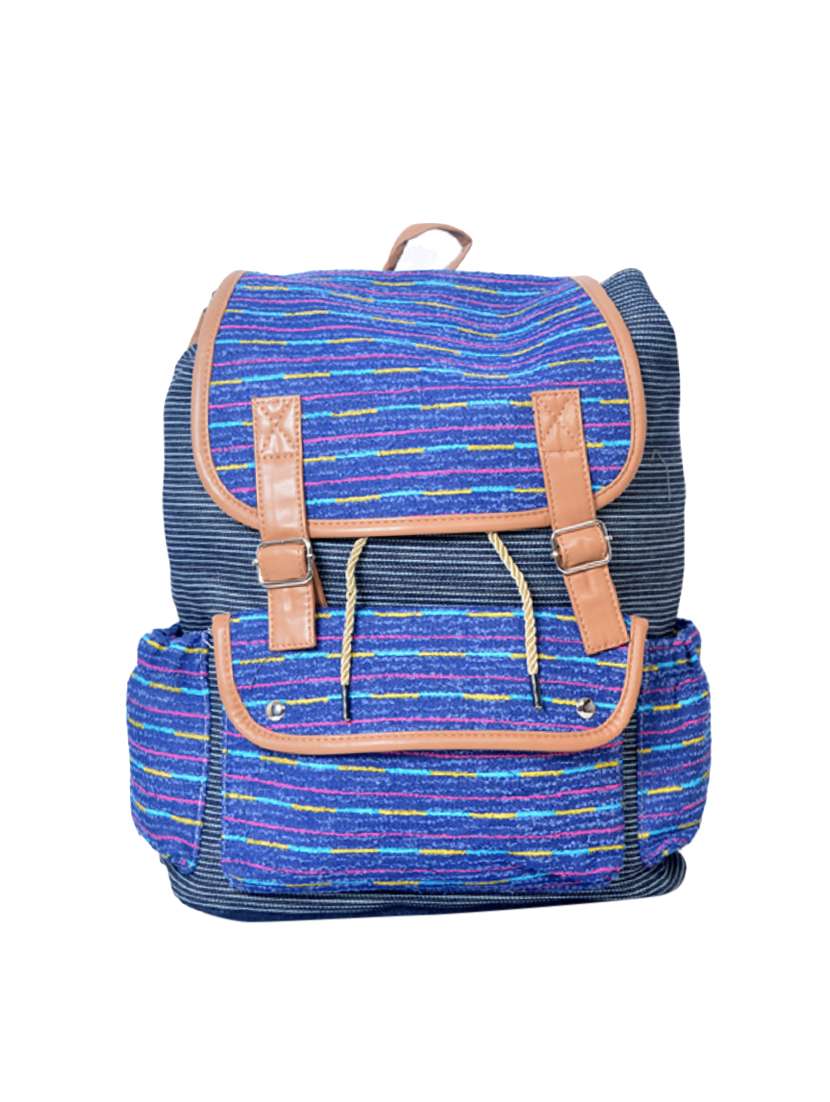 blue cotton fashion backpack