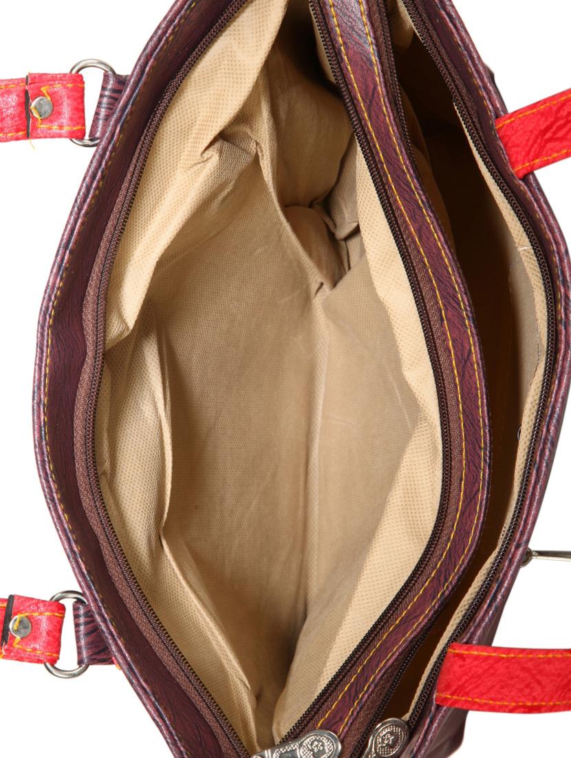 multi colored leatherette regular handbag - 14236444 - Standard Image - 2