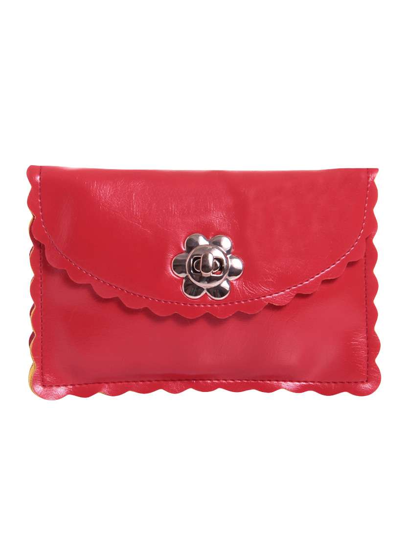 red canvas sling bag