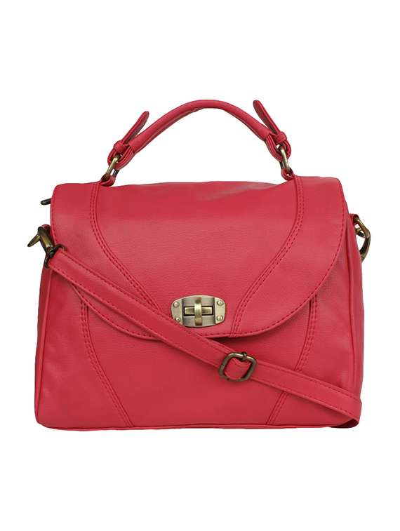 maroon  leatherette  regular sling bag