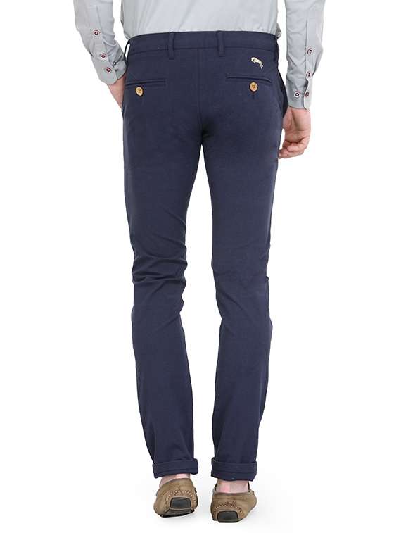 navy blue cotton chinos - 14238706 - Standard Image - 2