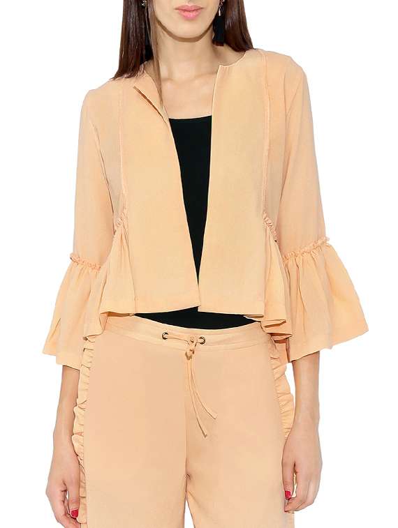 beige crepe shrug