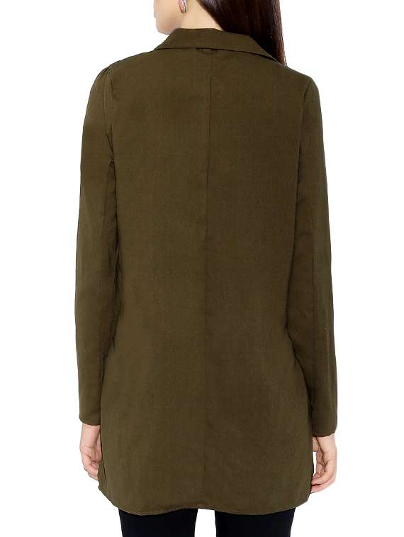 solid olive green blazer - 14241775 - Standard Image - 2