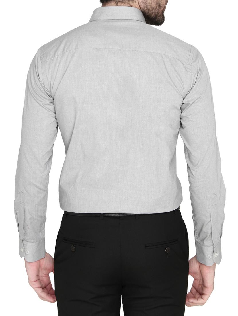 grey cotton formal shirt - 14247916 - Standard Image - 2