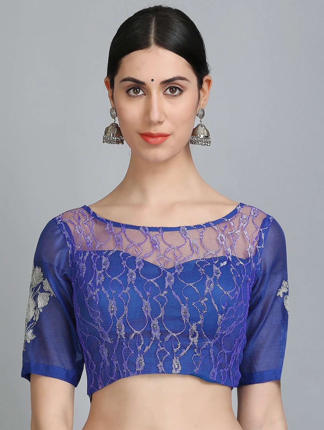 KAANCHIE NANGGIA blue embroidered blouse