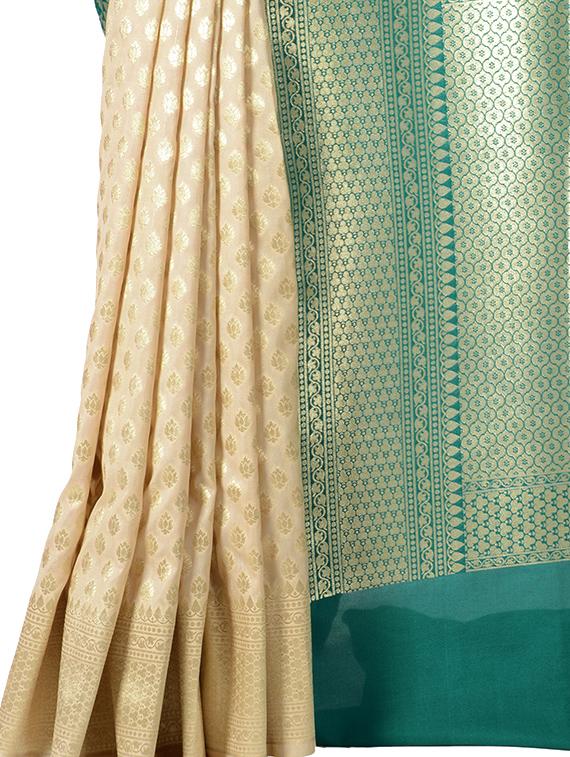 green silk banarasi saree with blouse - 14253437 - Standard Image - 2