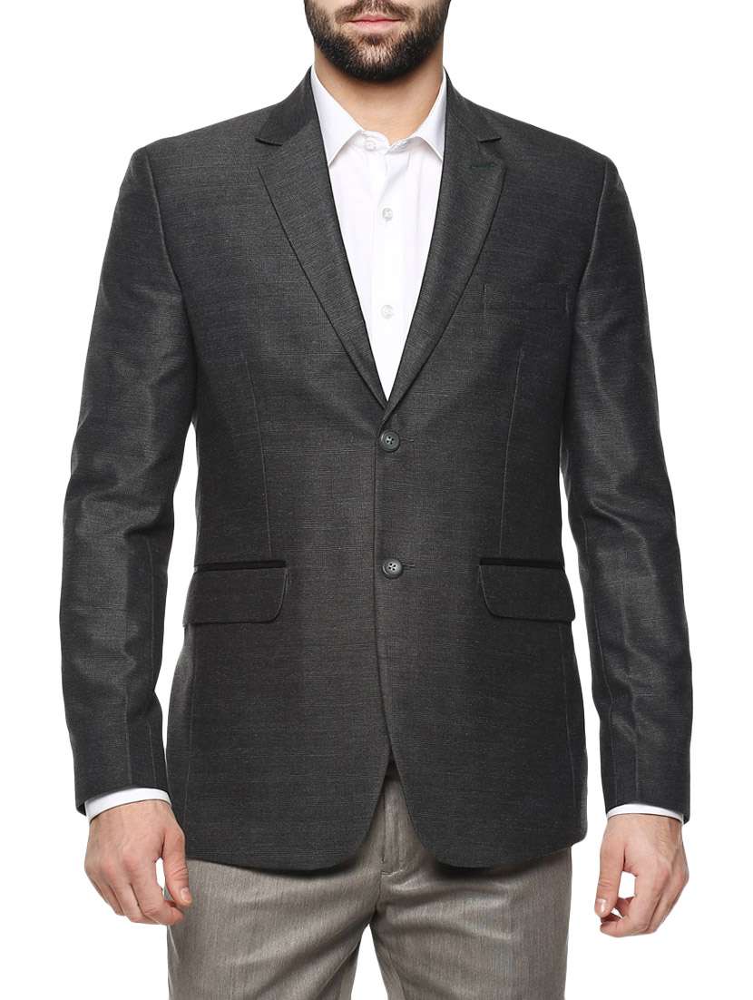 grey polyester formal blazer