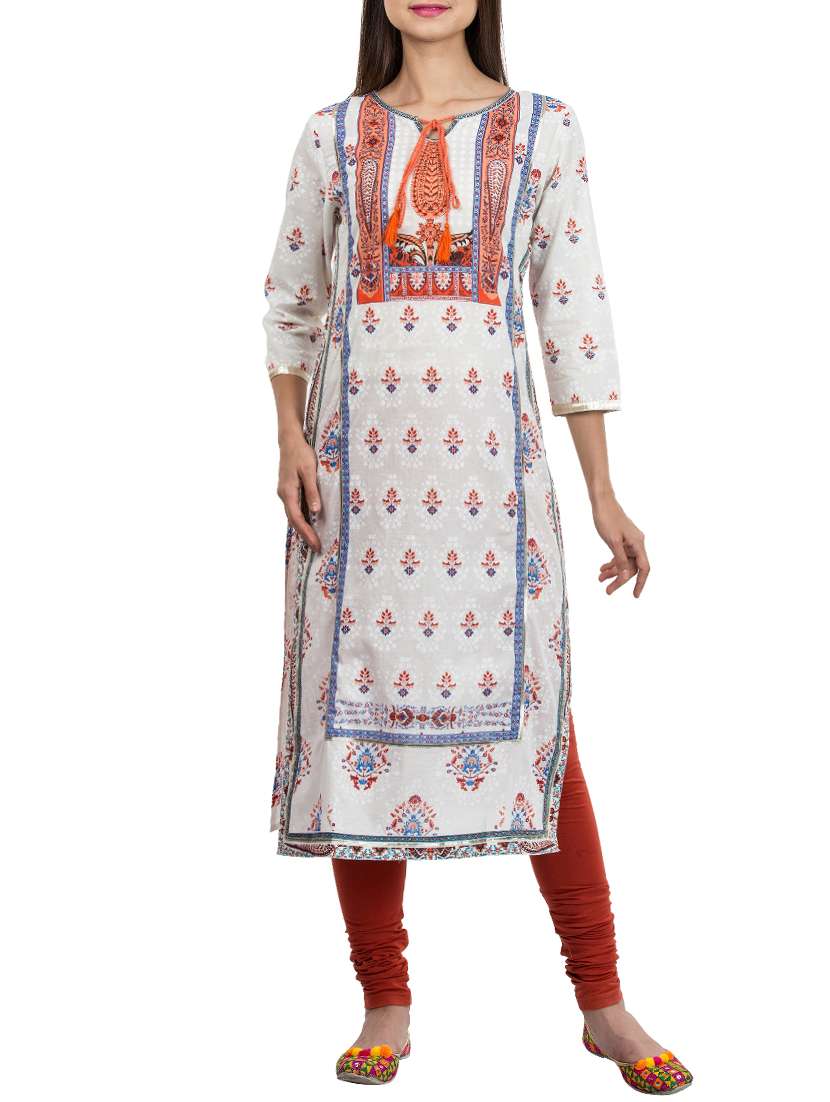 white cotton straight kurta