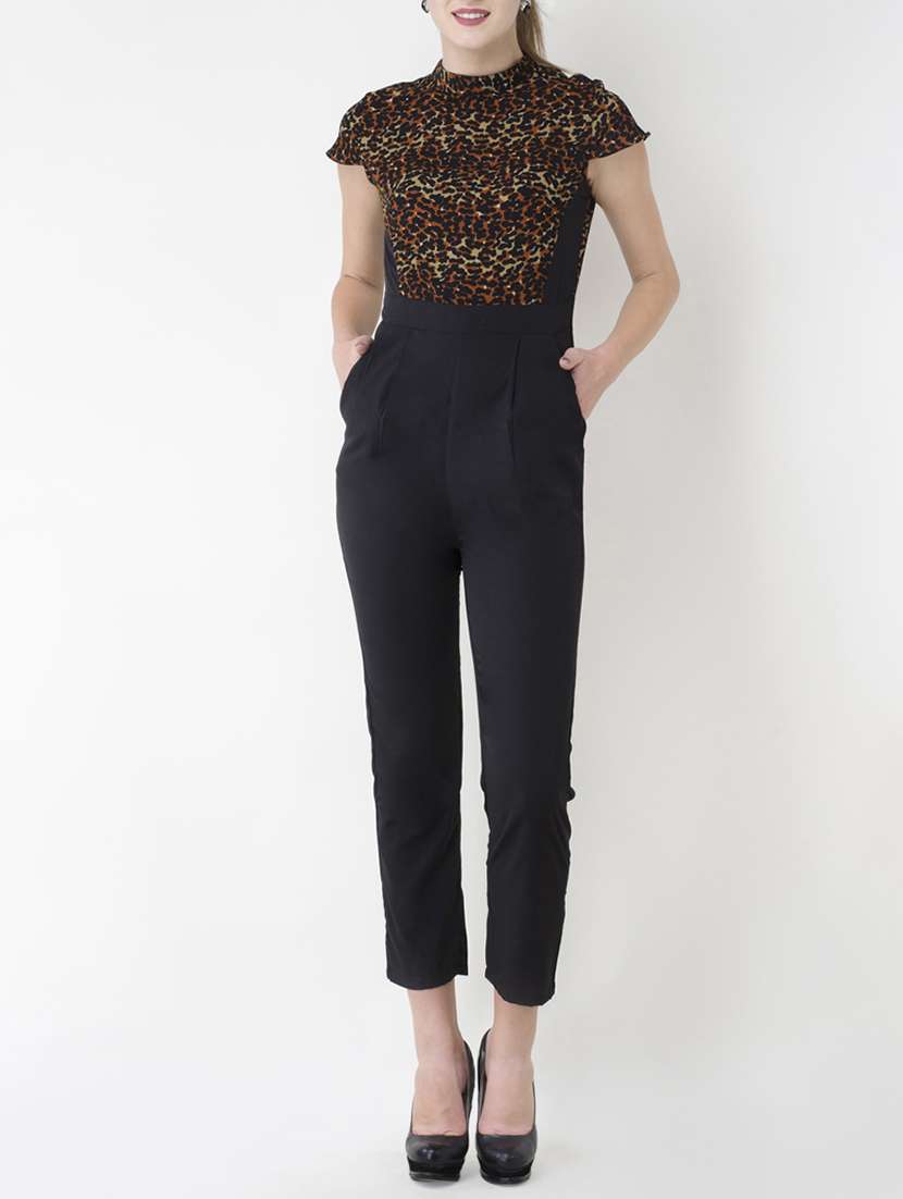 cap sleeved 3/4th jumpsuit - 14260012 -  Zoom Image - 0