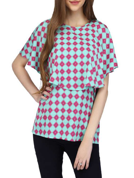 women's layered round neck top