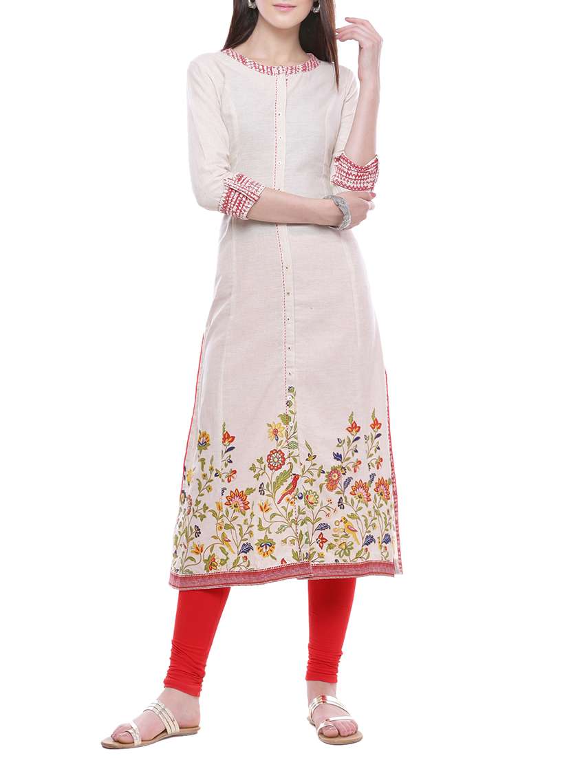 white khadi straight kurta