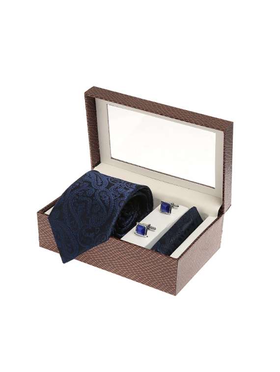 blue micro silk fabric tie