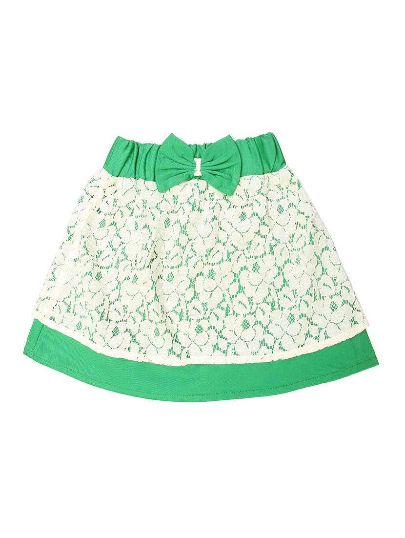 green cotton aline skirt