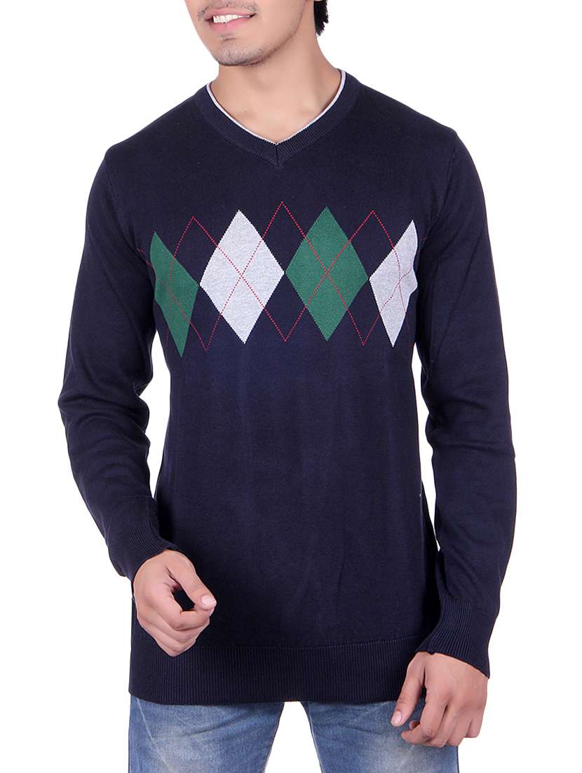 blue cotton pullover